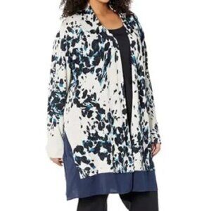 NIC+ZOE Positive Outlook Chiffon Trim Open Cardigan